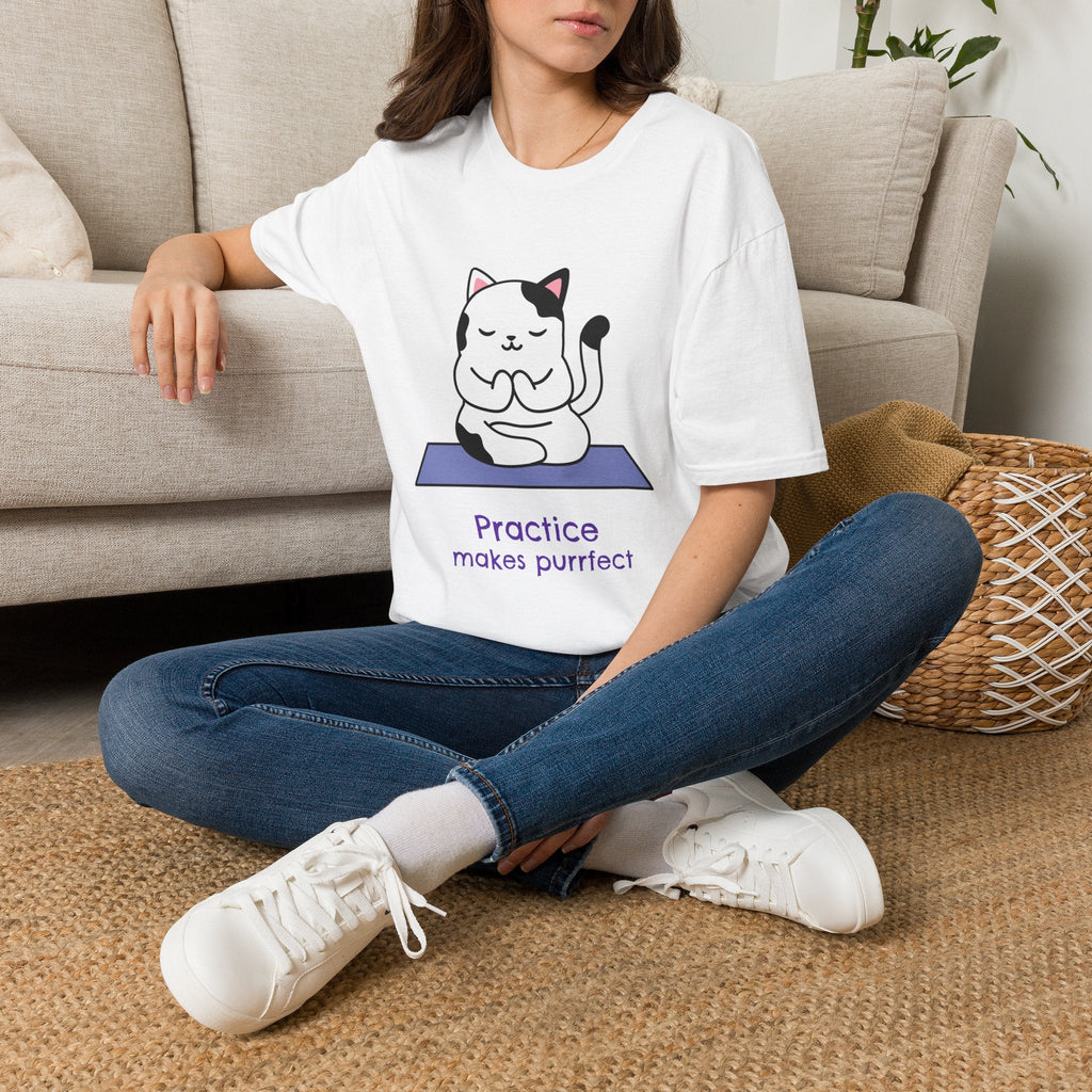 Practice Makes Purrfect Cat Yoga T-Shirt – TalkTees