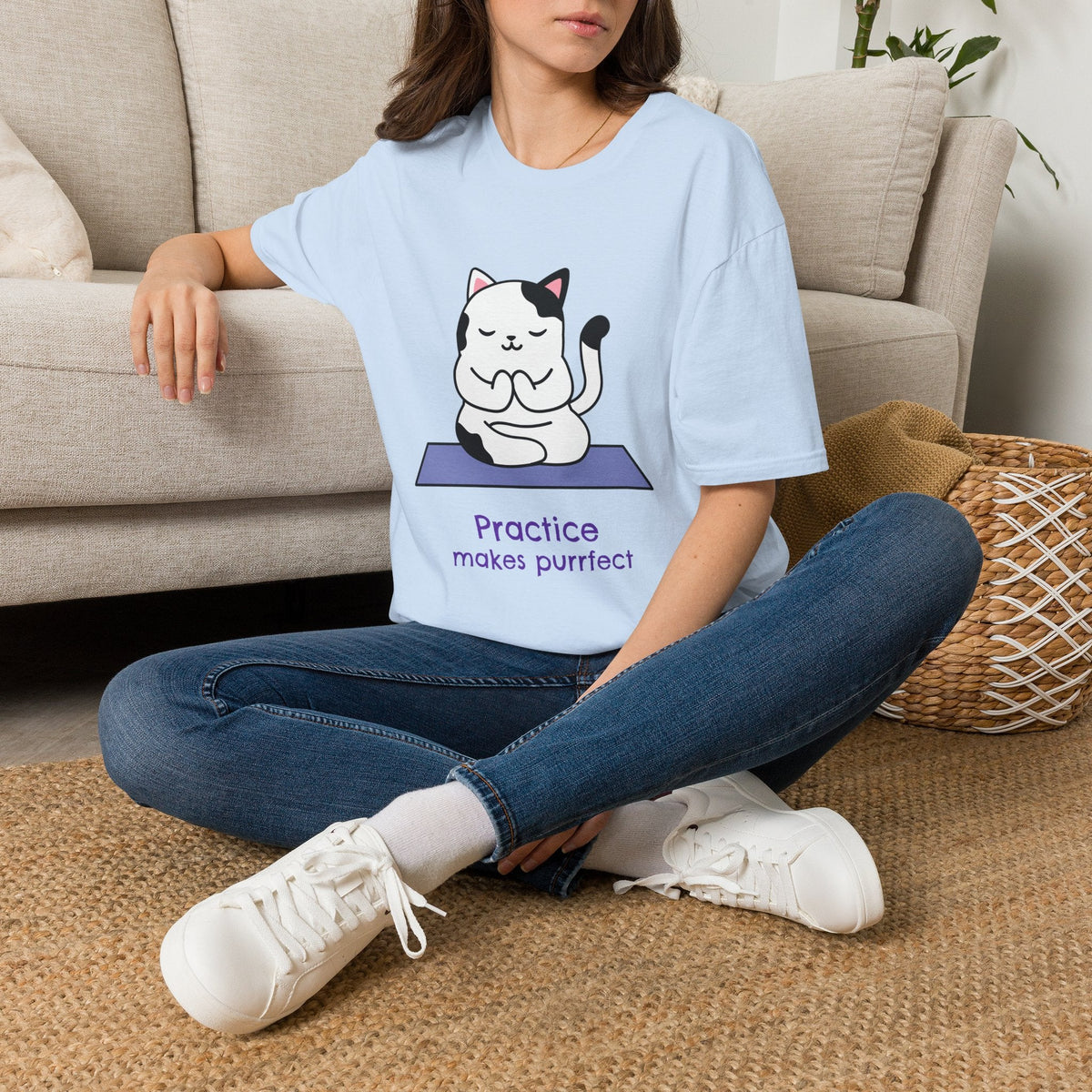 Practice Makes Purrfect Cat Yoga T-Shirt – TalkTees