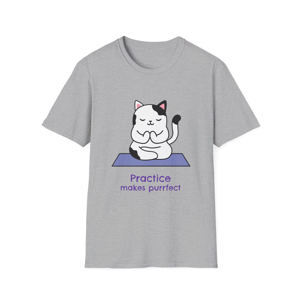 Practice Makes Purrfect Cat Yoga T-Shirt – TalkTees