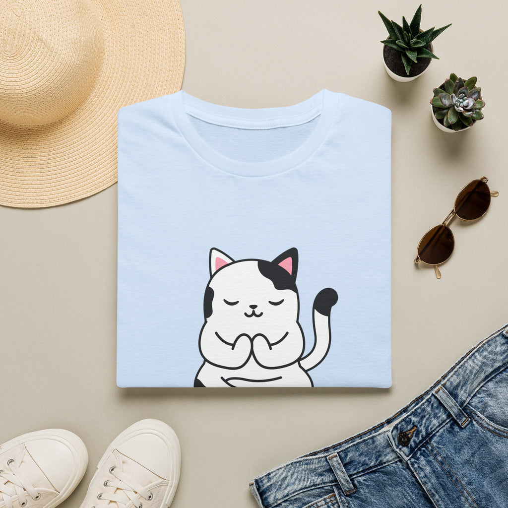 Practice Makes Purrfect Cat Yoga T-Shirt in Light Blue – TalkTees