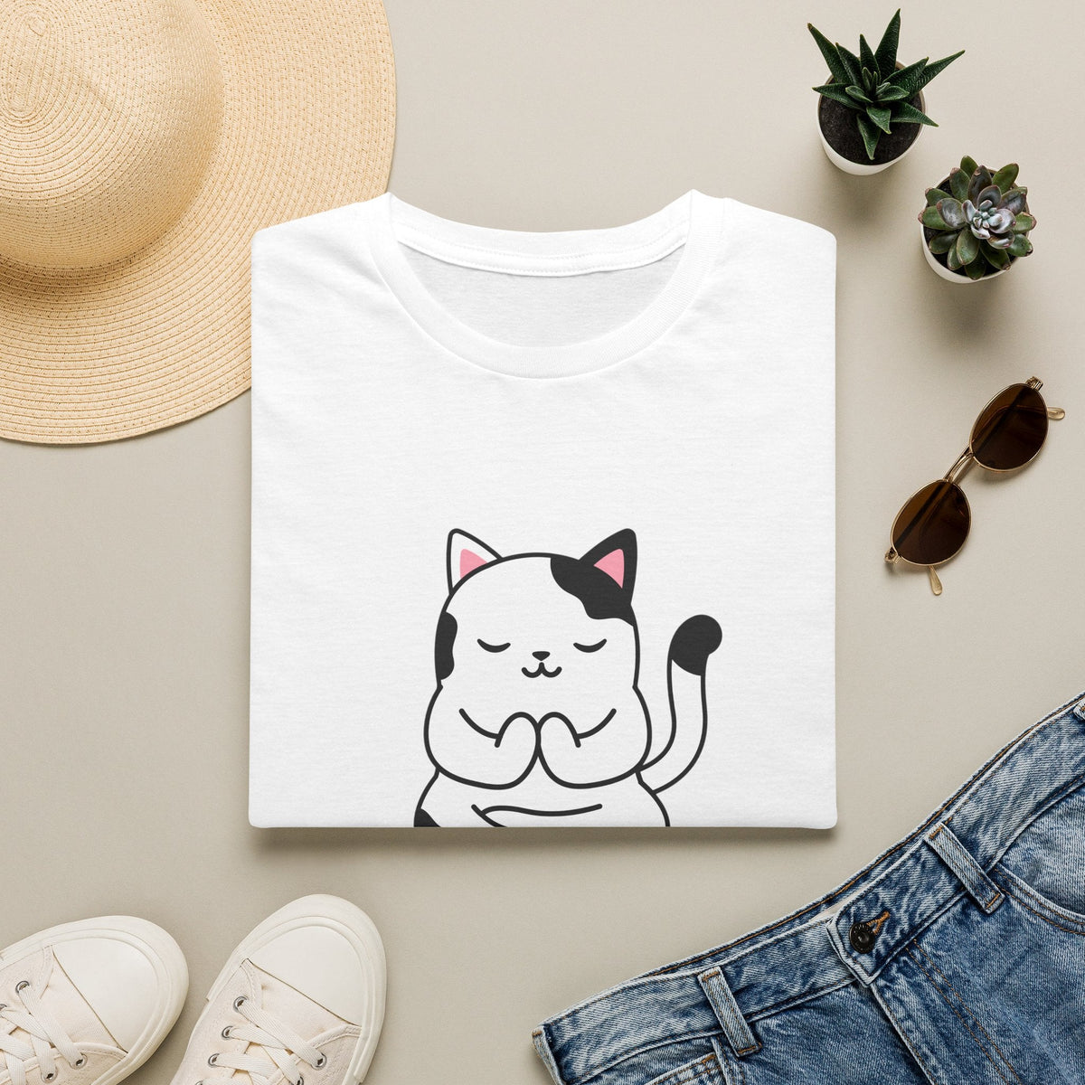 Practice Makes Purrfect Cat Yoga T-Shirt in White – TalkTees