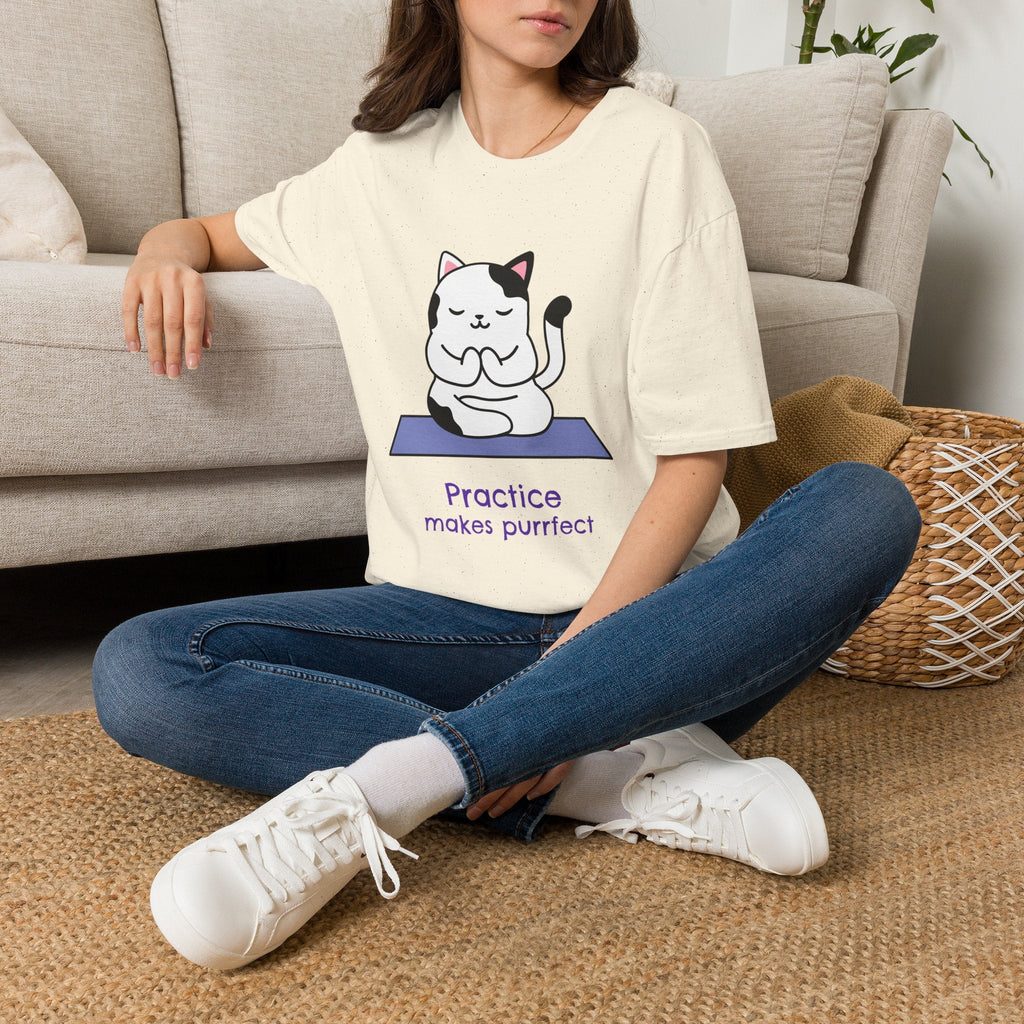 Practice Makes Purrfect Cat Yoga T-Shirt – TalkTees