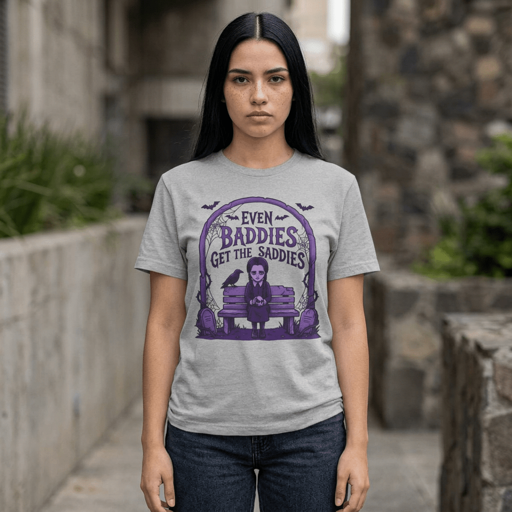 Even Baddies Get the Saddies T-Shirt in Sport Grey – TalkTees