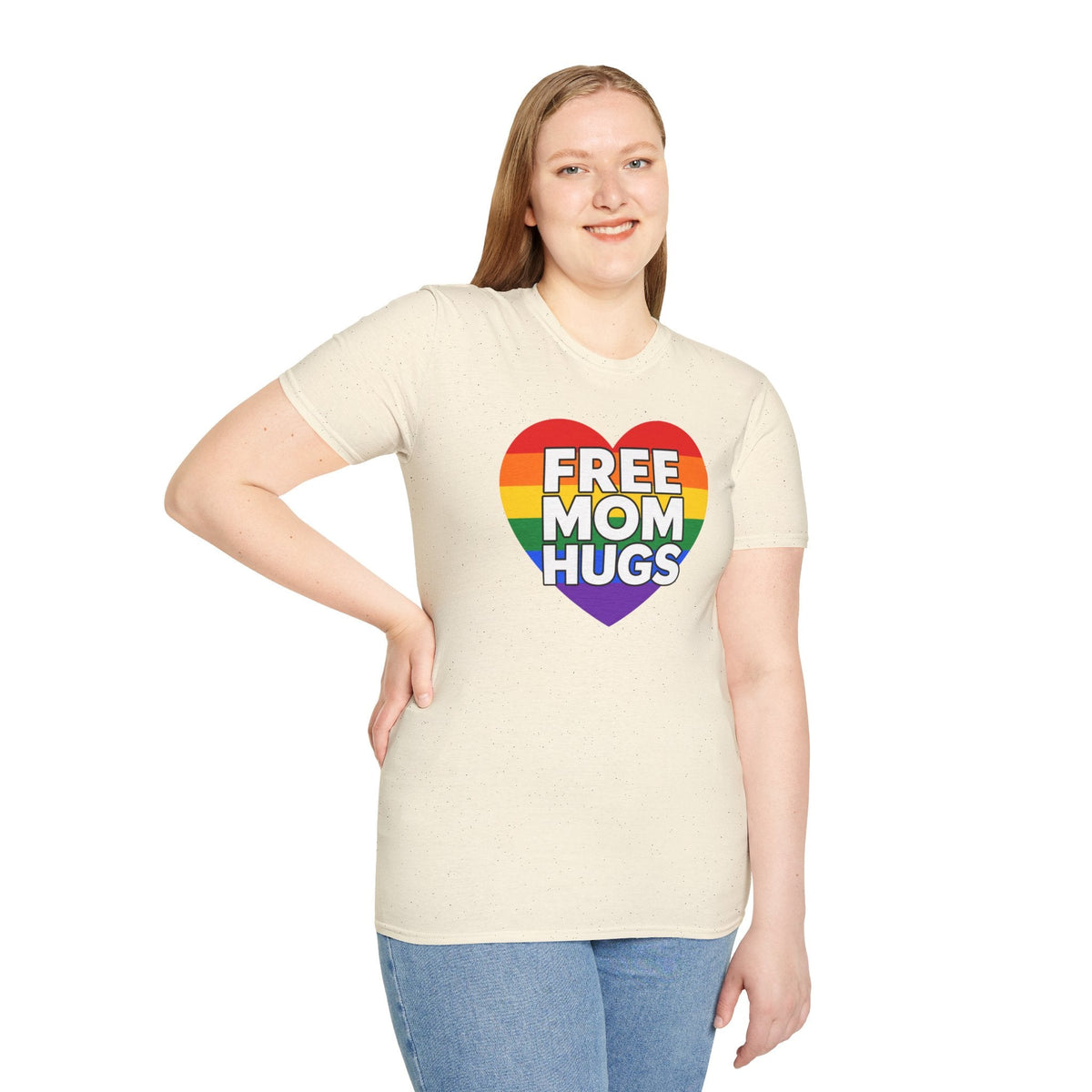 Free Mom Hugs Rainbow Heart T-Shirt – TalkTees