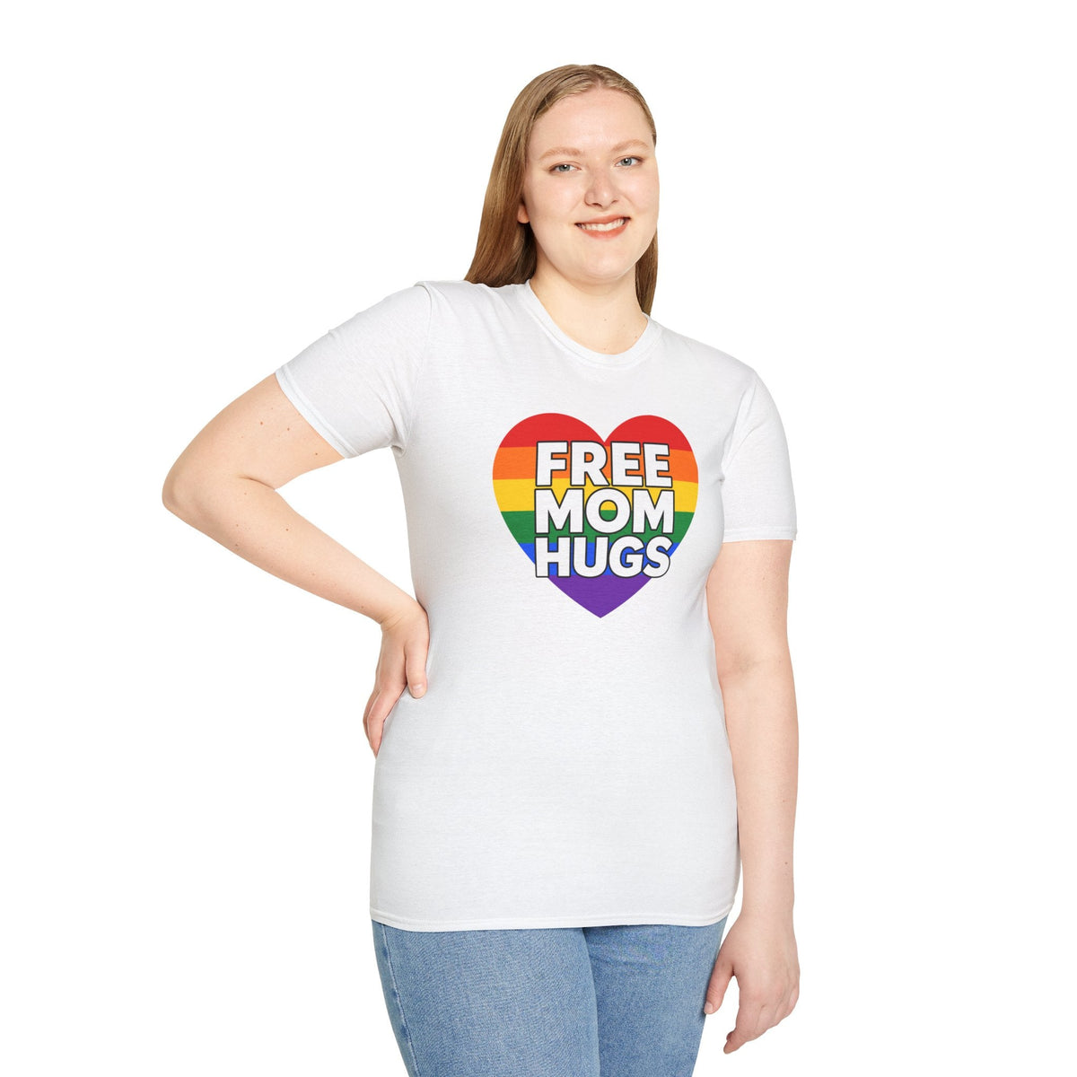 Free Mom Hugs Rainbow Heart T-Shirt – TalkTees
