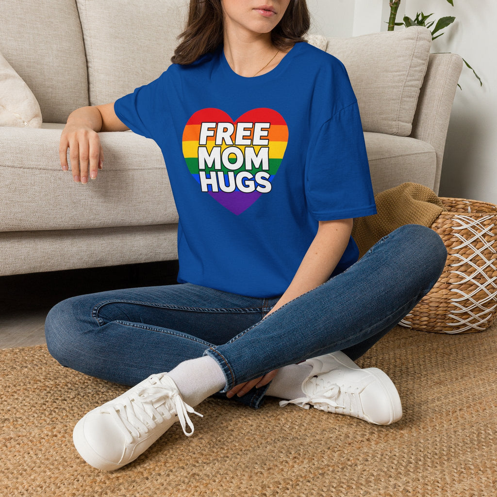 Free Mom Hugs Rainbow Heart T-Shirt – TalkTees