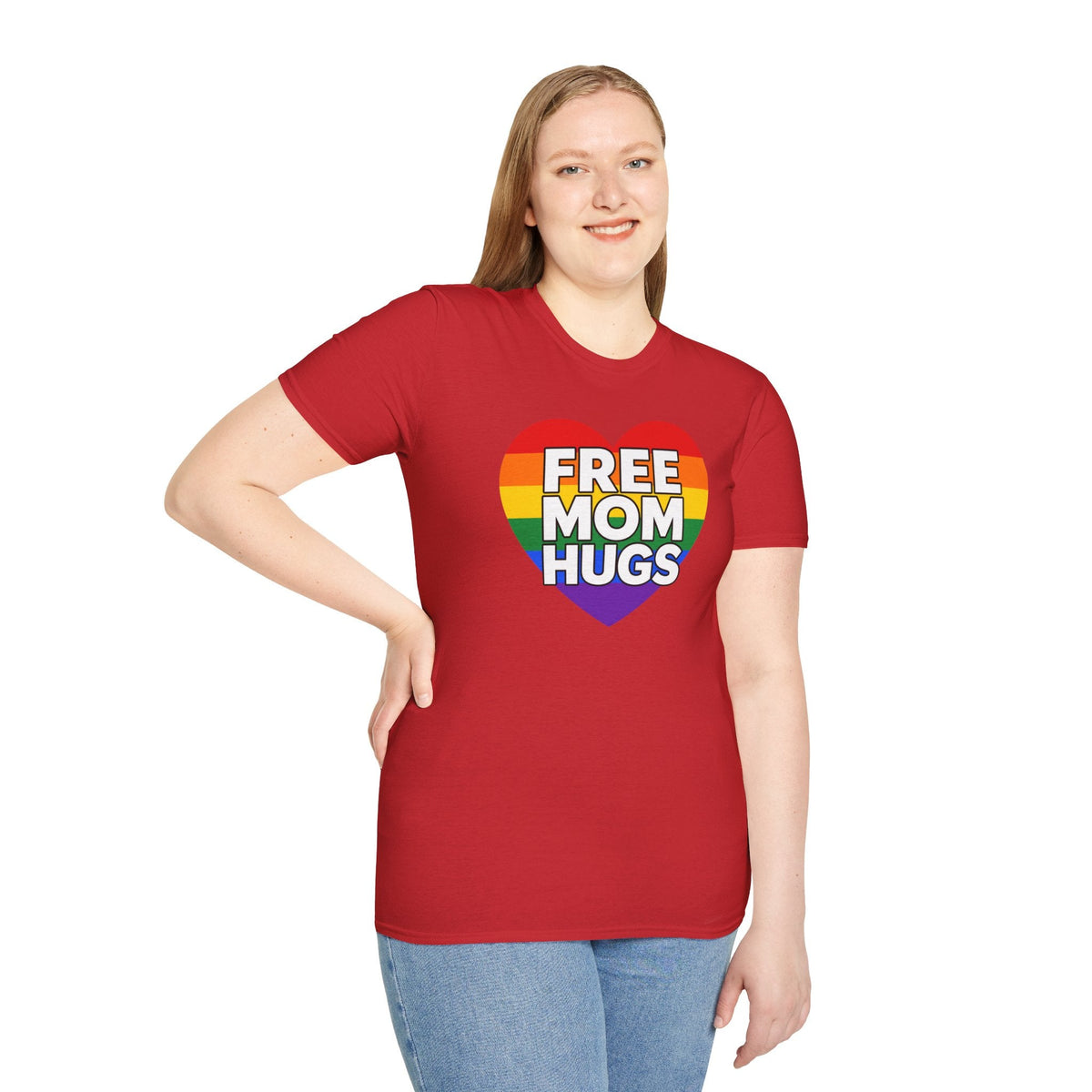 Free Mom Hugs Rainbow Heart T-Shirt – TalkTees