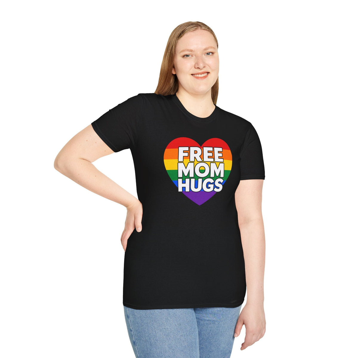 Free Mom Hugs Rainbow Heart T-Shirt – TalkTees