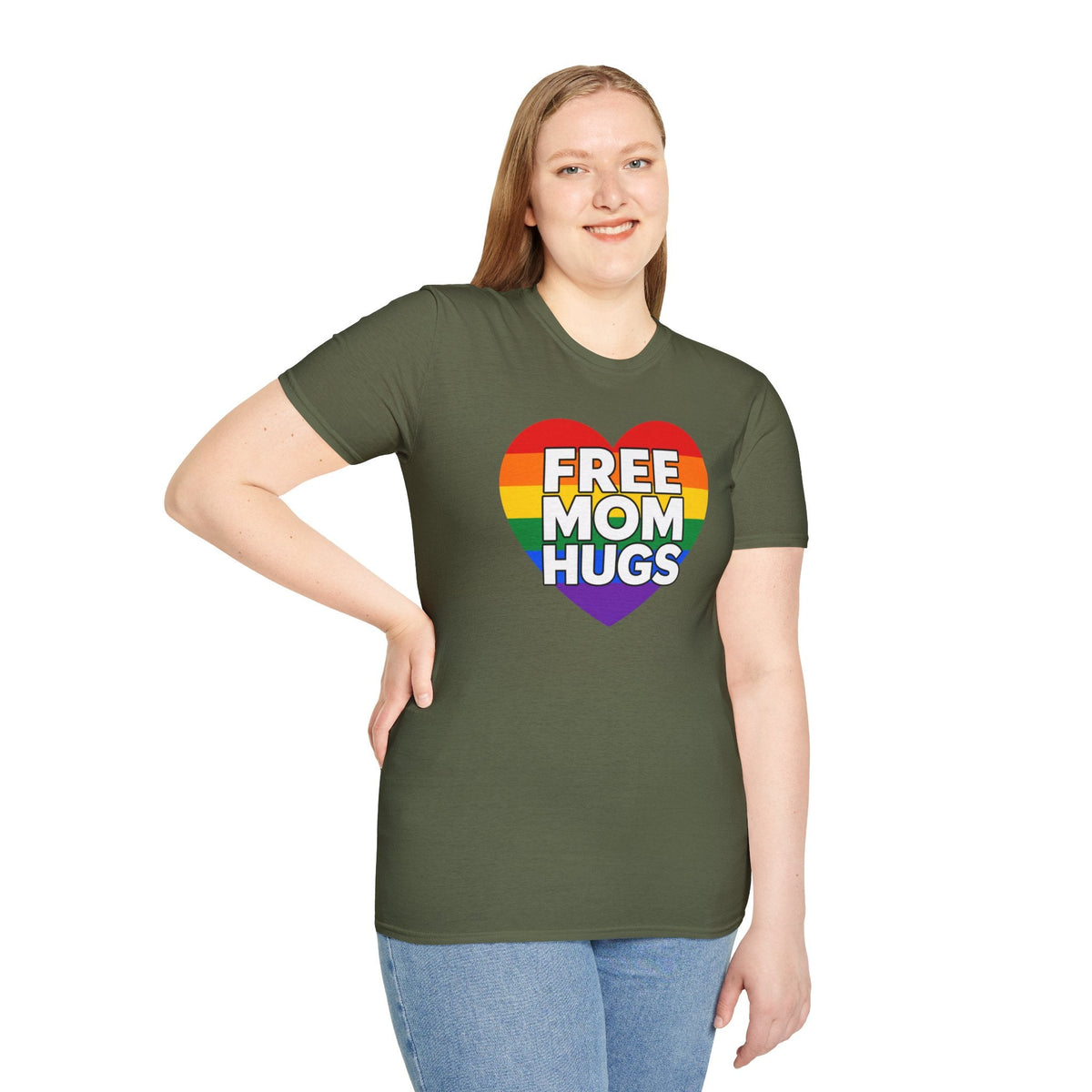 Free Mom Hugs Rainbow Heart T-Shirt – TalkTees