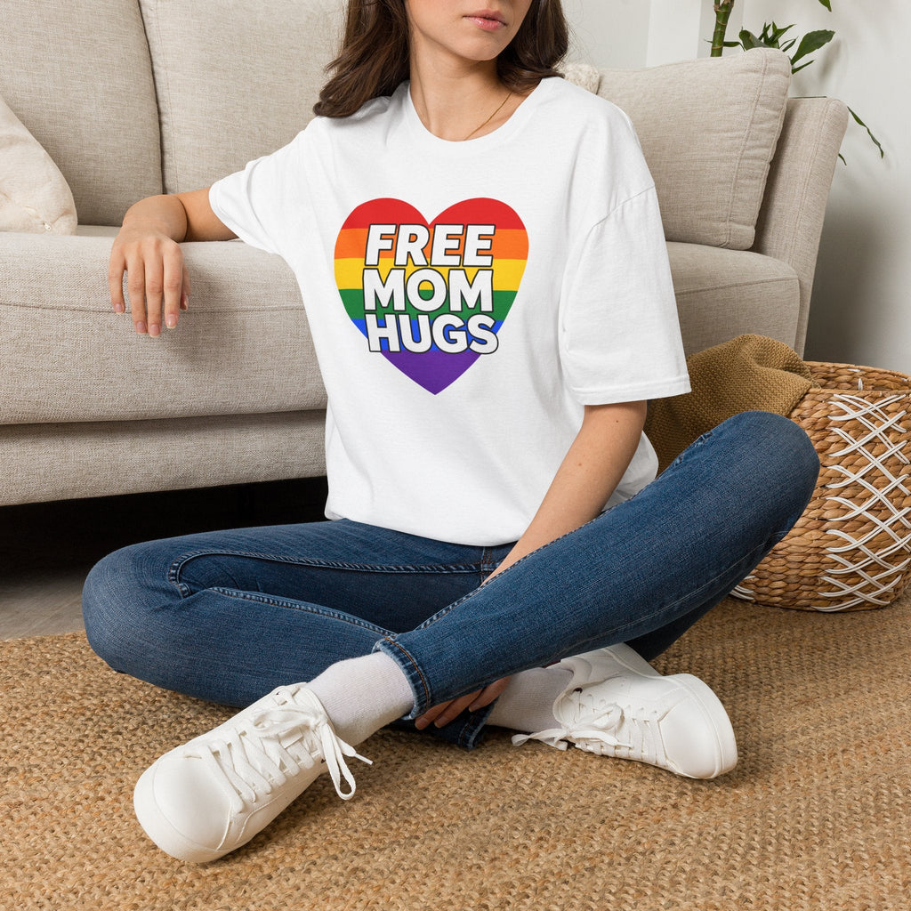 Free Mom Hugs Rainbow Heart T-Shirt – TalkTees