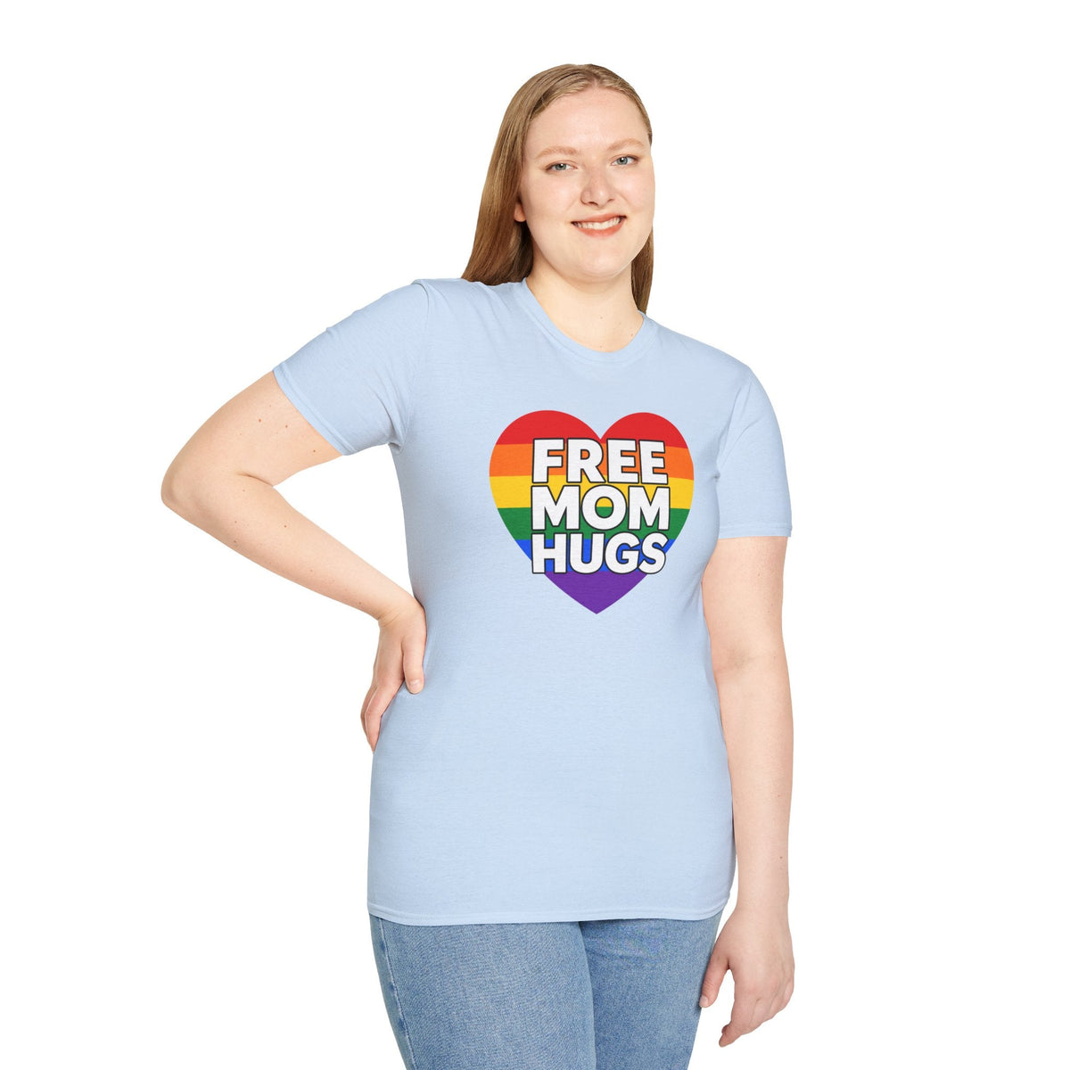 Free Mom Hugs Rainbow Heart T-Shirt – TalkTees