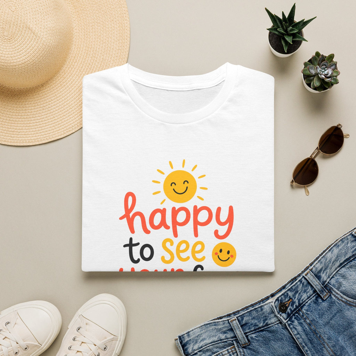 Happy To See Your Face T-Shirt in White – TalkTees