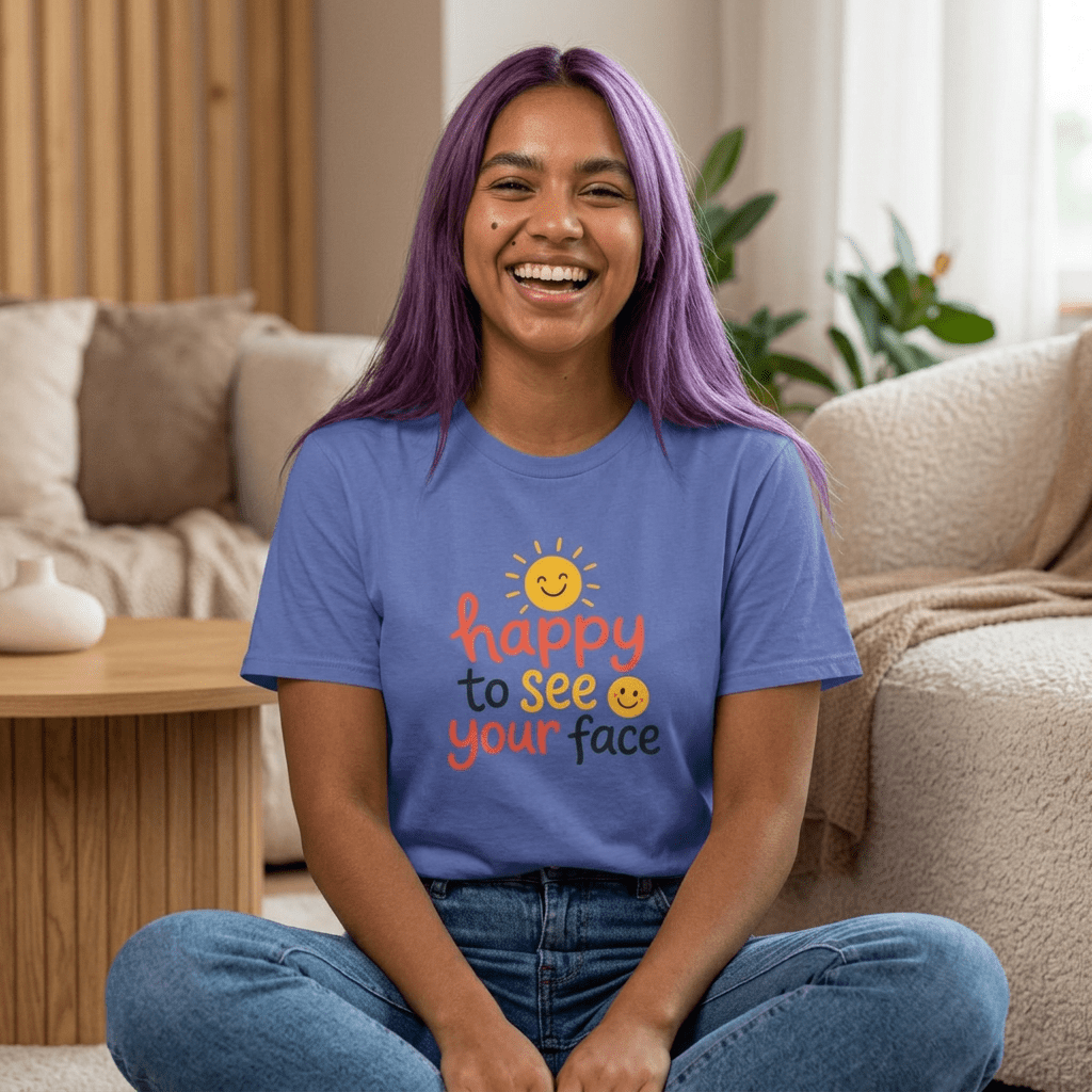 Happy To See Your Face T-Shirt in Iris – TalkTees