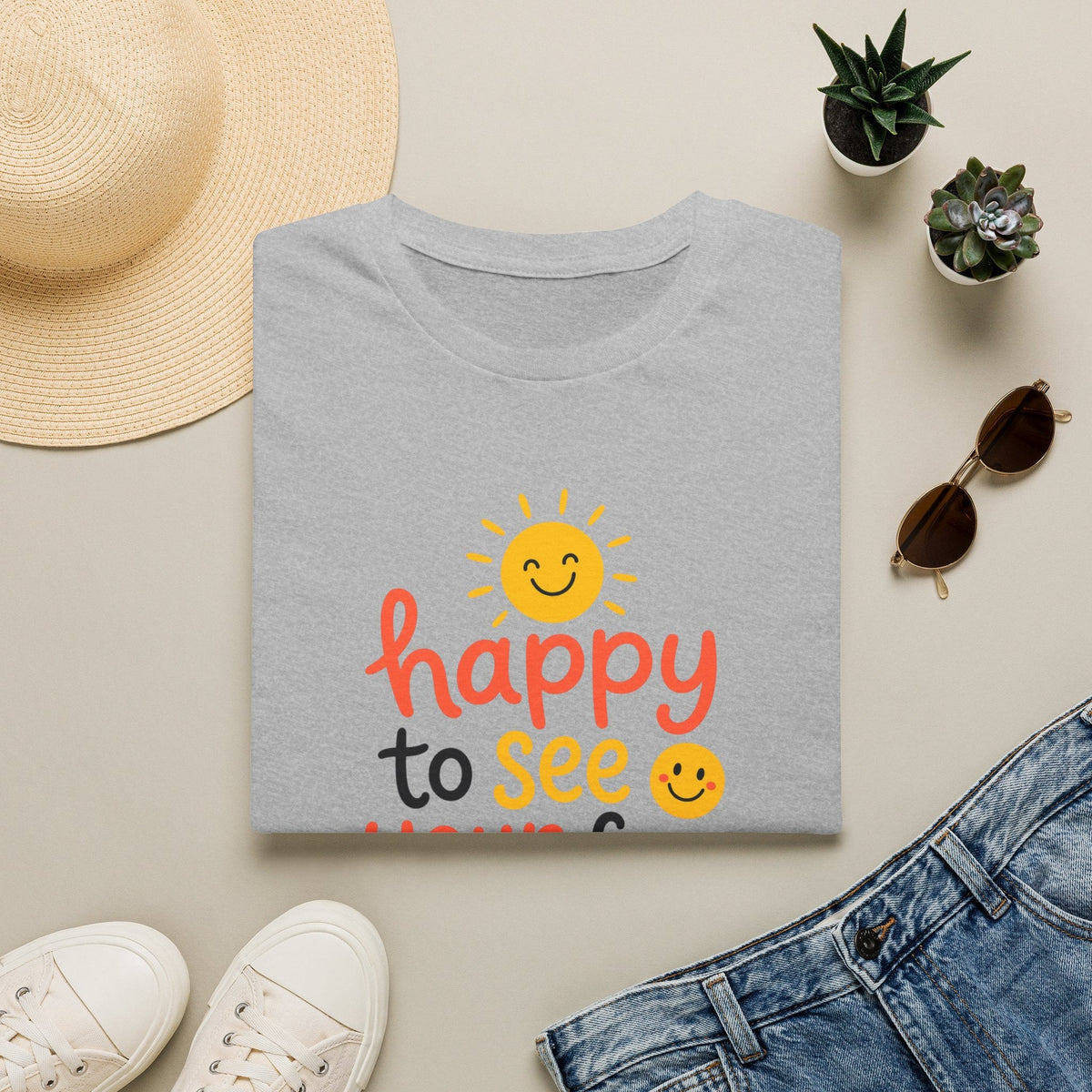 Happy To See Your Face T-Shirt in Sport Grey – TalkTees