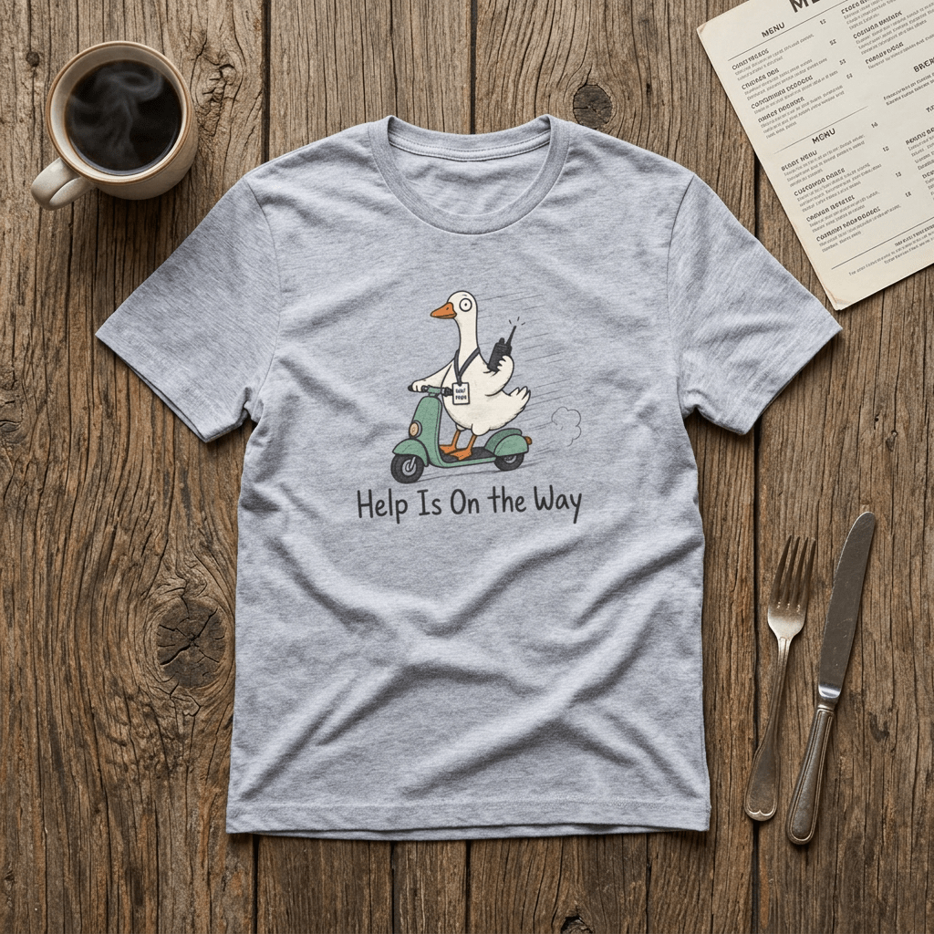 Help Is On The Way Goose T-Shirt in Sport Grey – TalkTees