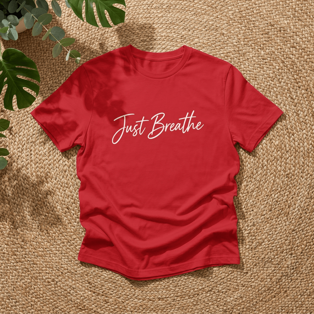 Just Breathe T-Shirt in Red – TalkTees