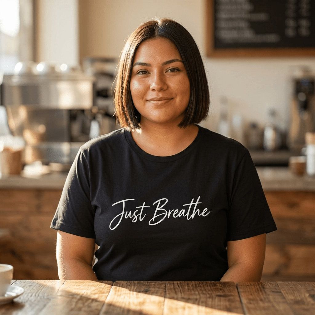 Just Breathe T-Shirt in Black – TalkTees