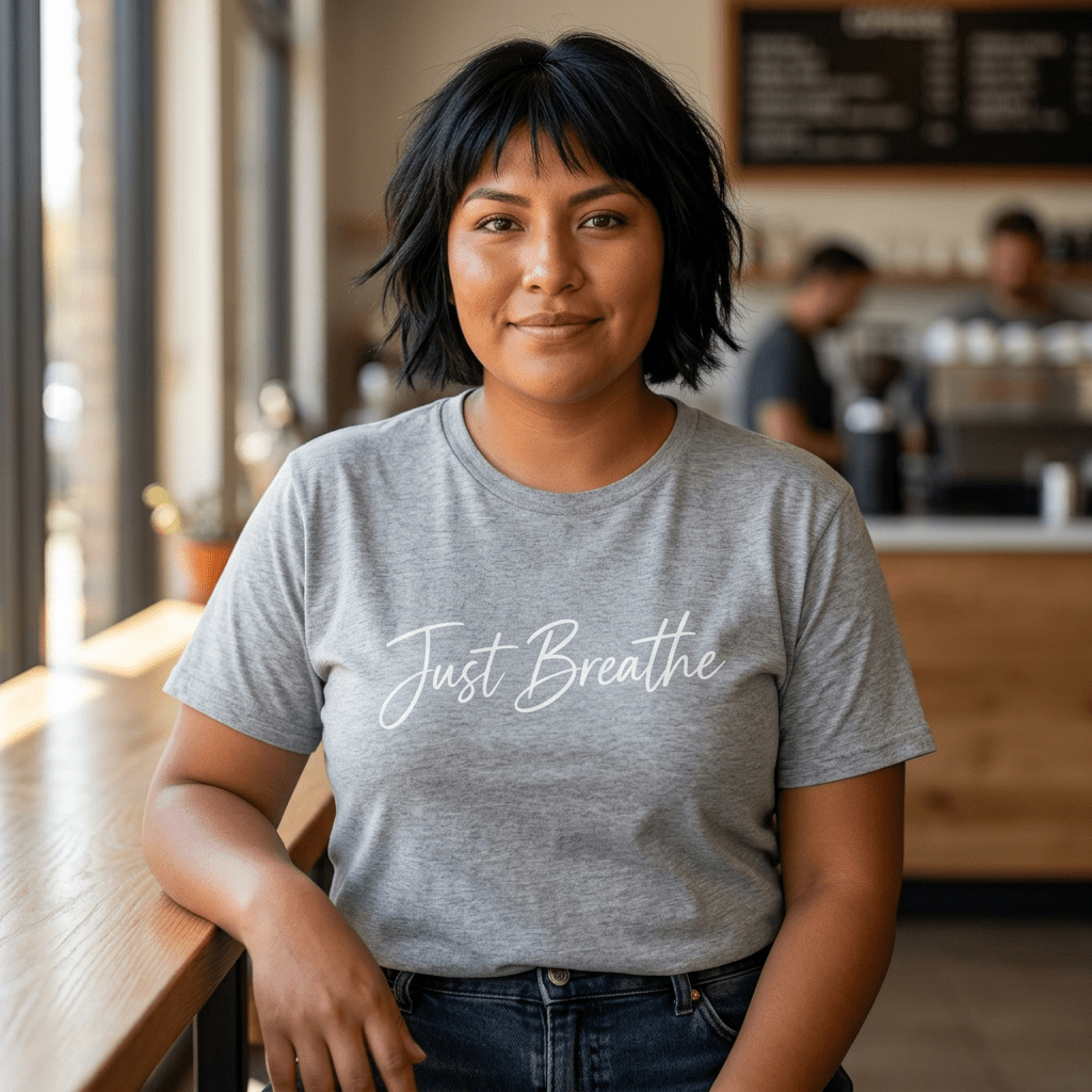Just Breathe T-Shirt in Sport Grey – TalkTees