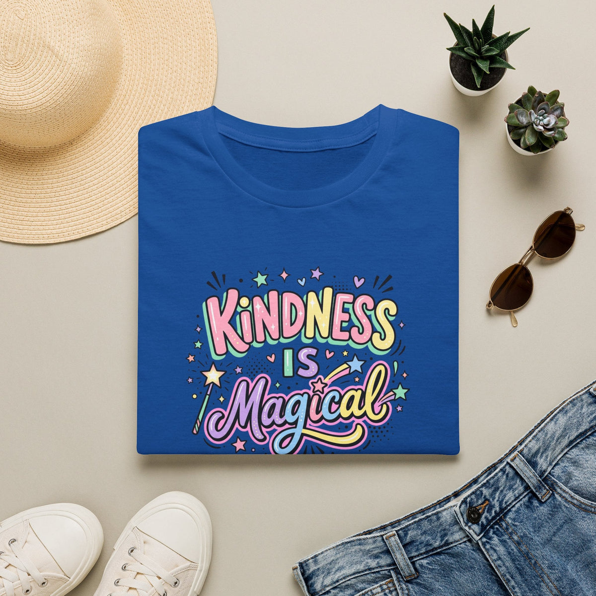 Kindness Is Magical Rainbow T-Shirt in Royal – TalkTees