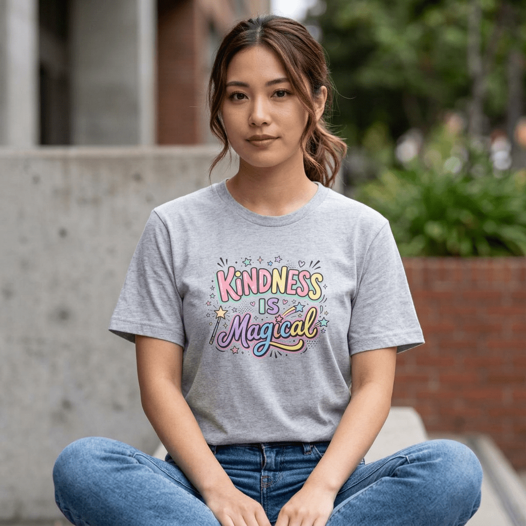 Kindness Is Magical Rainbow T-Shirt in Sport Grey – TalkTees