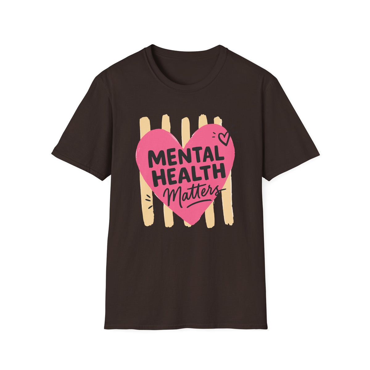 Mental Health Matters Heart T-Shirt in Dark Chocolate – TalkTees