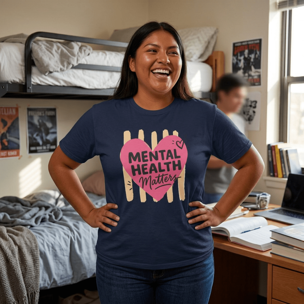Mental Health Matters Heart T-Shirt in Navy – TalkTees