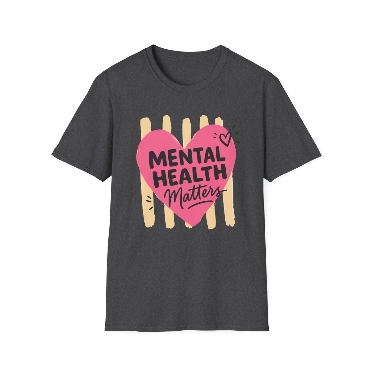 Mental Health Matters Heart T-Shirt in Dark Heather – TalkTees