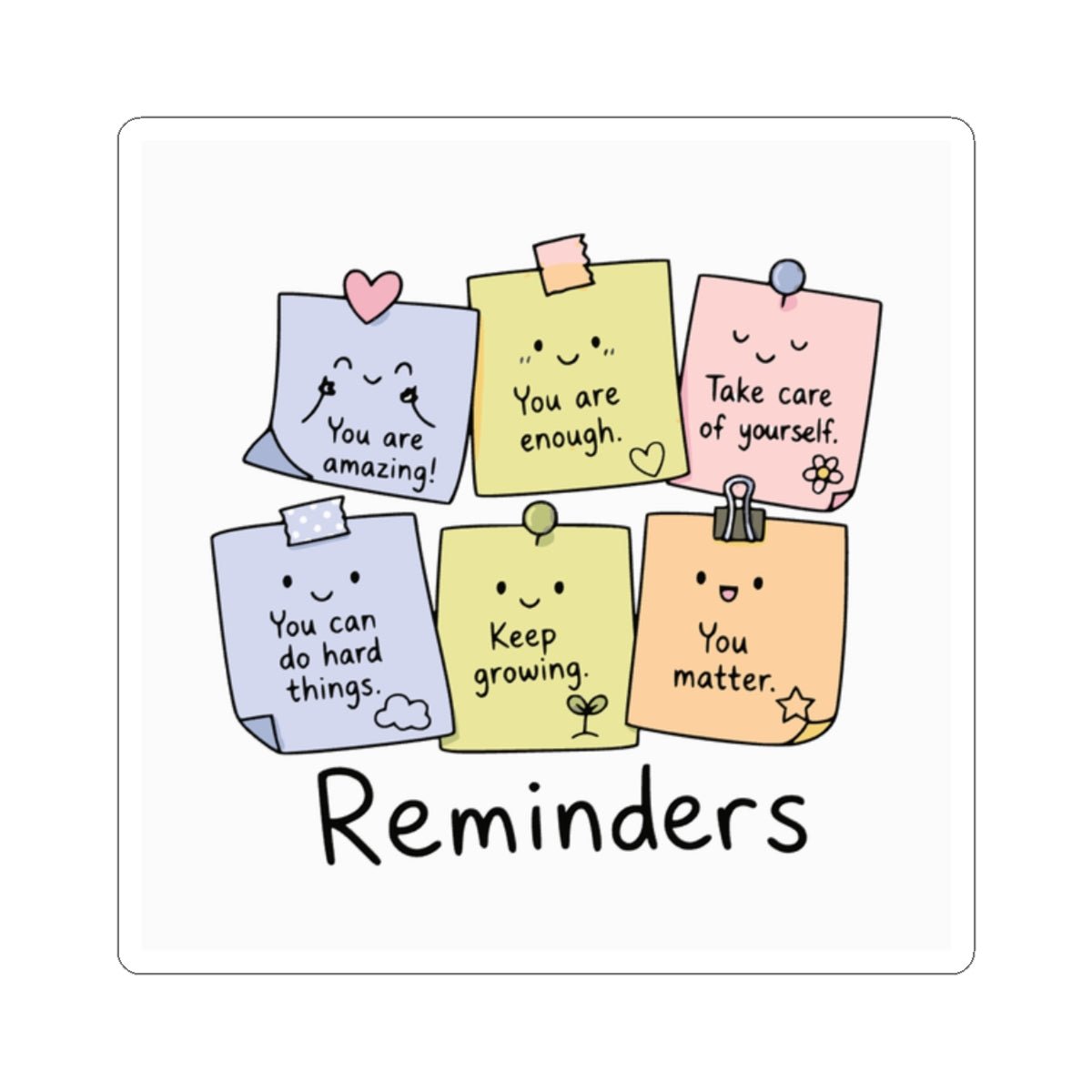 Pastel Mental Health Reminders Sticker – TalkTees