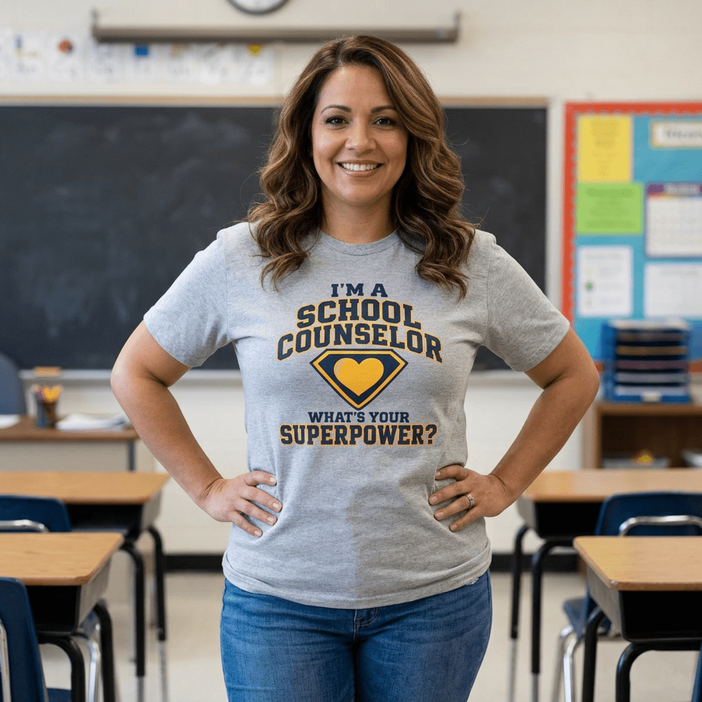 School Counselor Superpower T-Shirt in Sport Grey – TalkTees