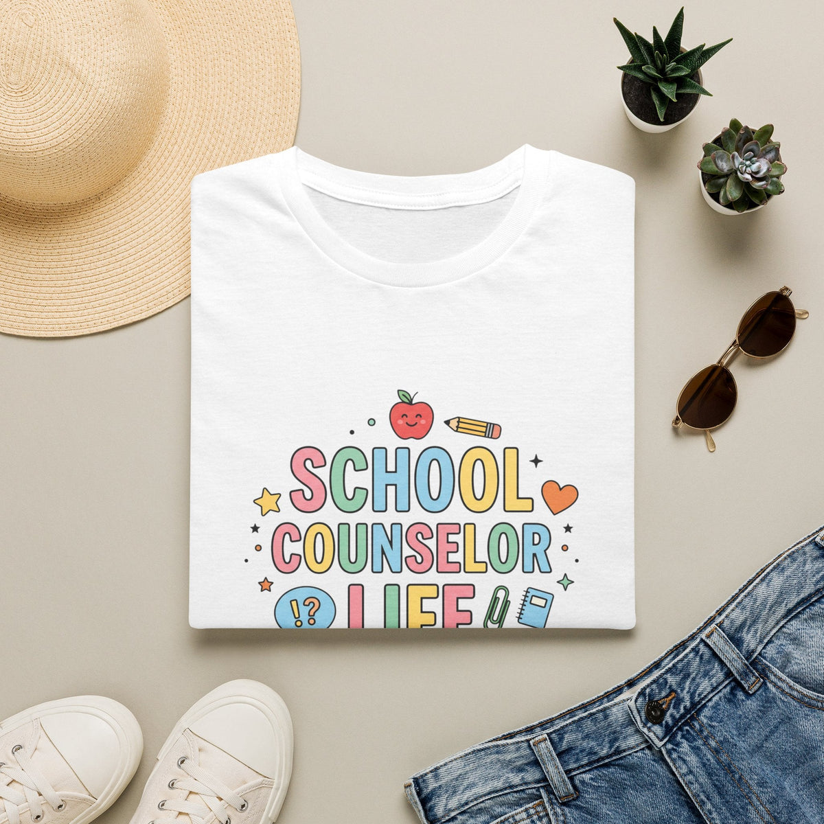 School Counselor Life T-Shirt in White – TalkTees