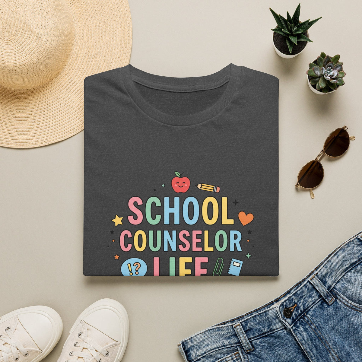 School Counselor Life T-Shirt in Dark Heather – TalkTees