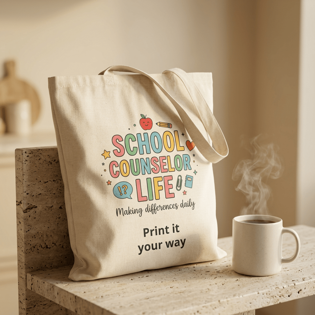 School Counselor Life Personalized Tote in Natural – TalkTees