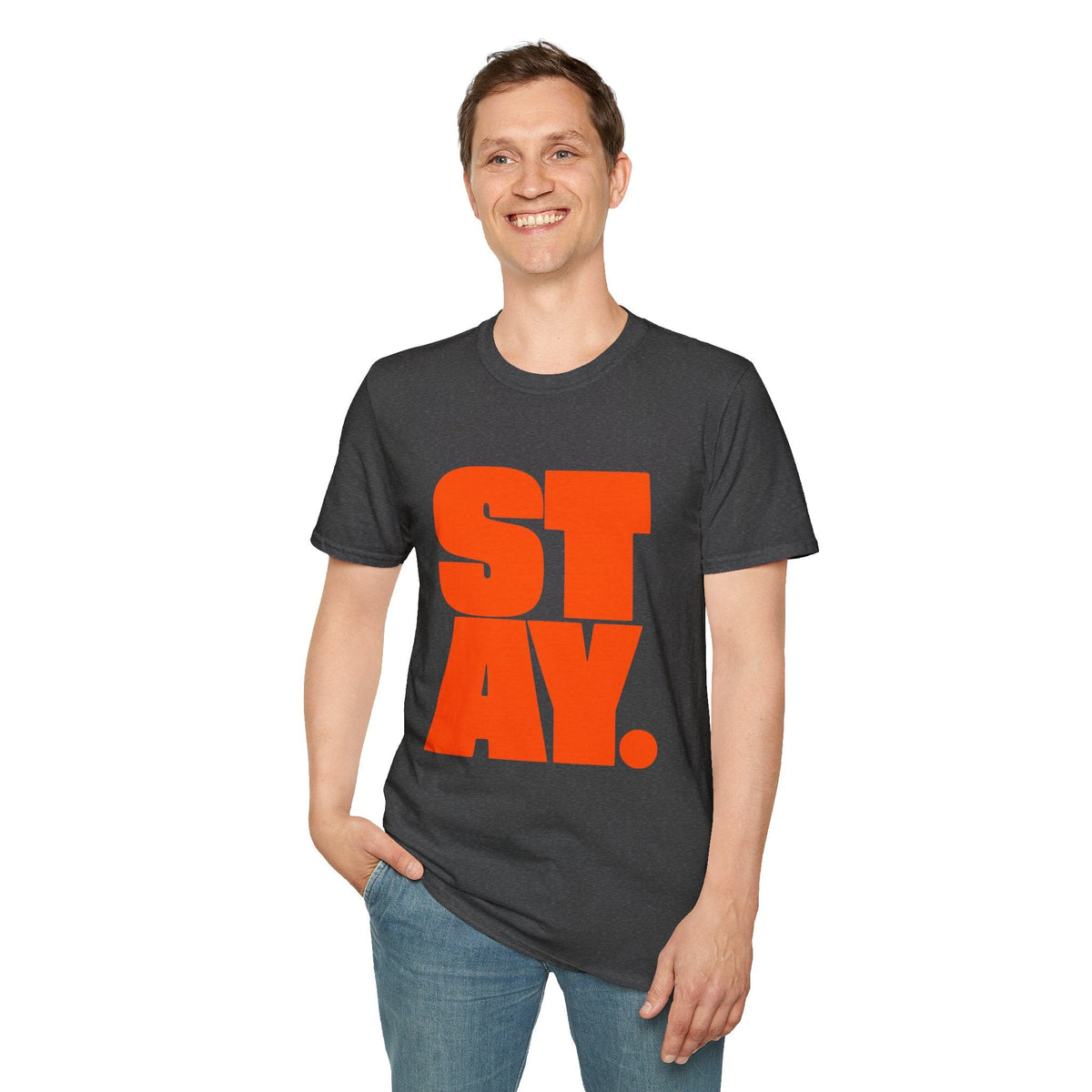 STAY. Orange Graphic Tee – TalkTees