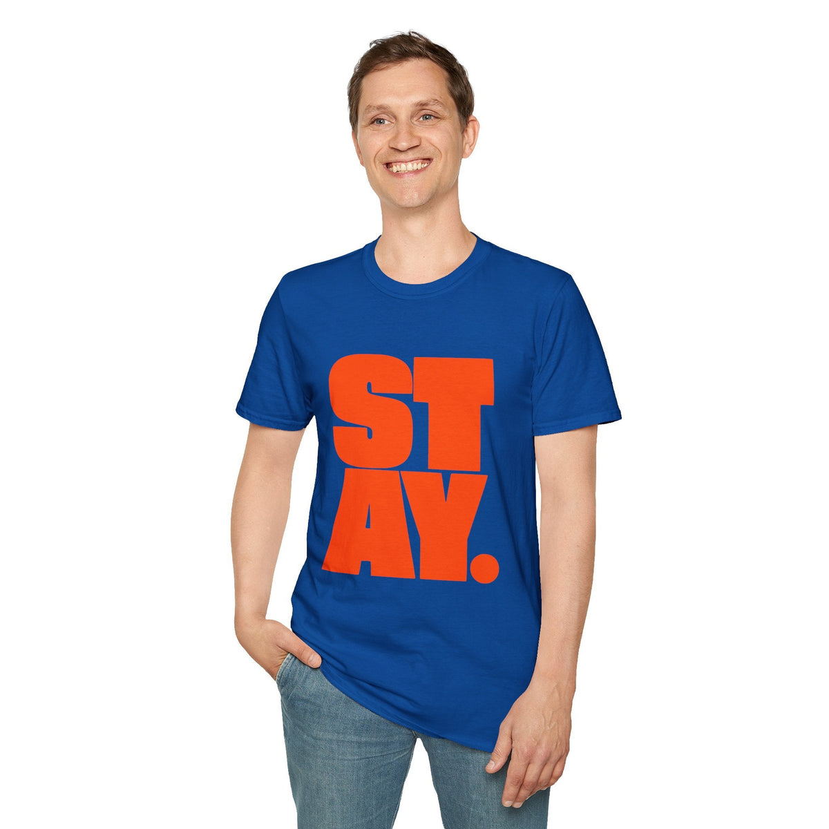STAY. Orange Graphic Tee in Royal – TalkTees
