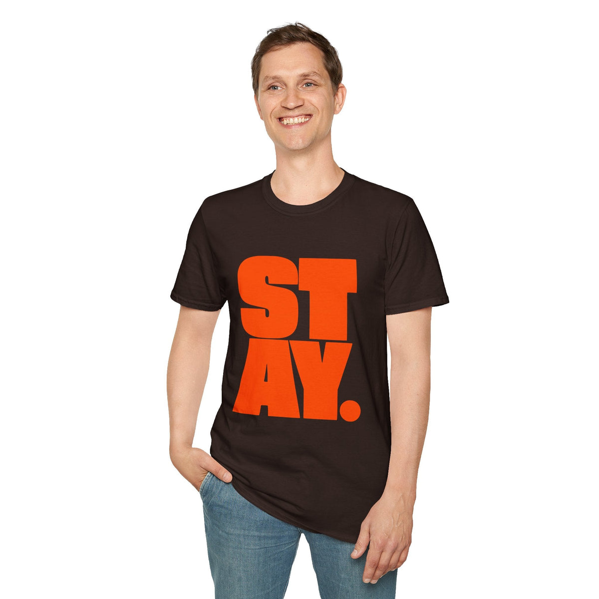 STAY. Orange Graphic Tee – TalkTees