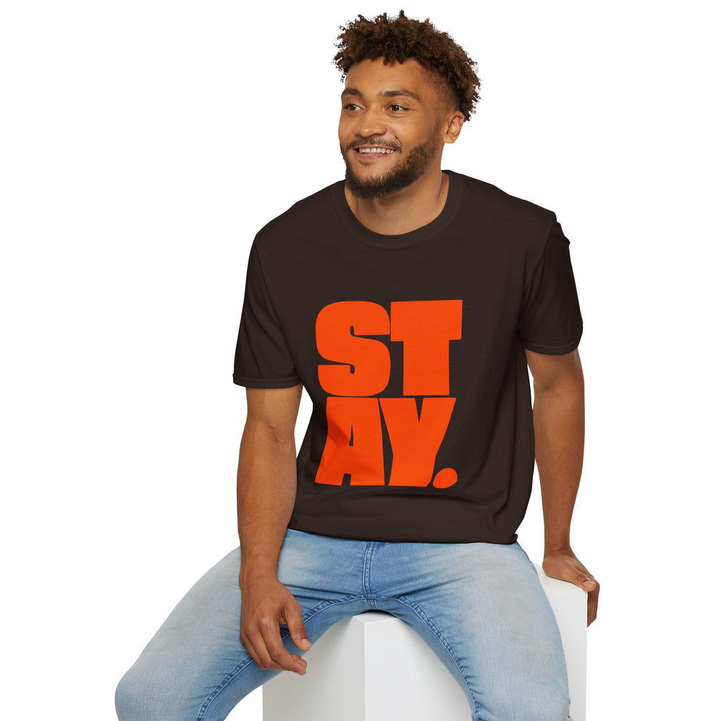 STAY. Orange Graphic Tee – TalkTees