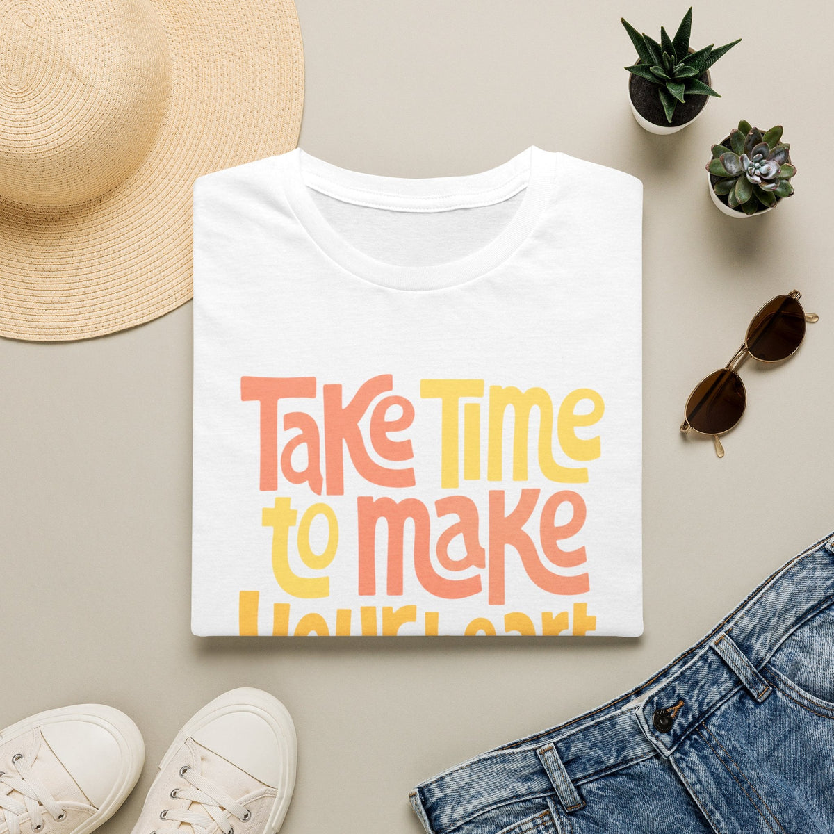 Make Your Heart Happy T-Shirt in White – TalkTees