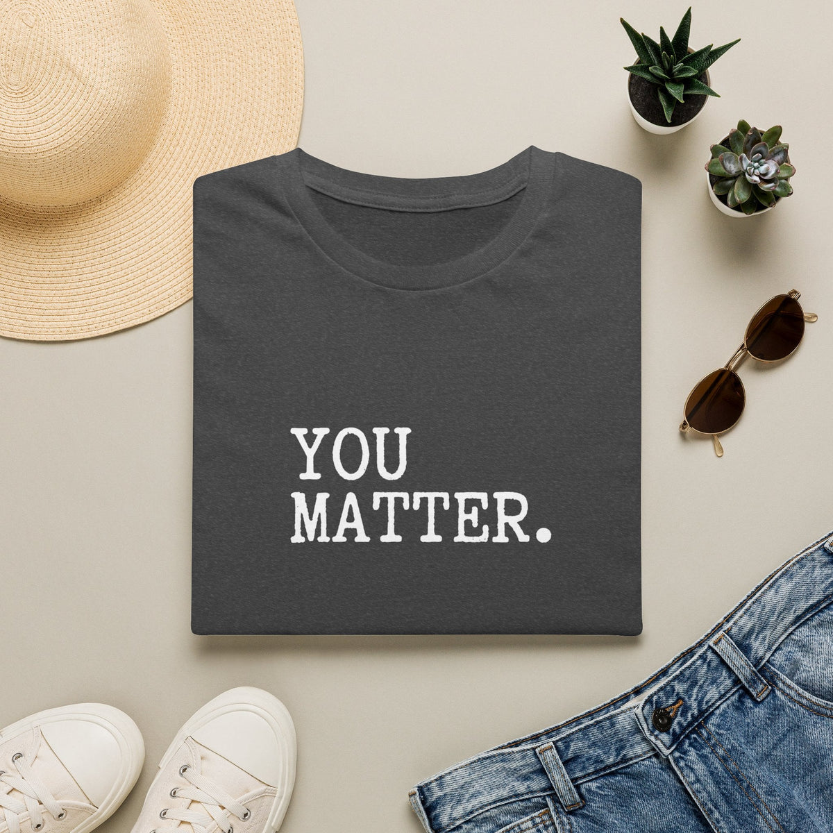 You Matter T-Shirt in Dark Heather – TalkTees