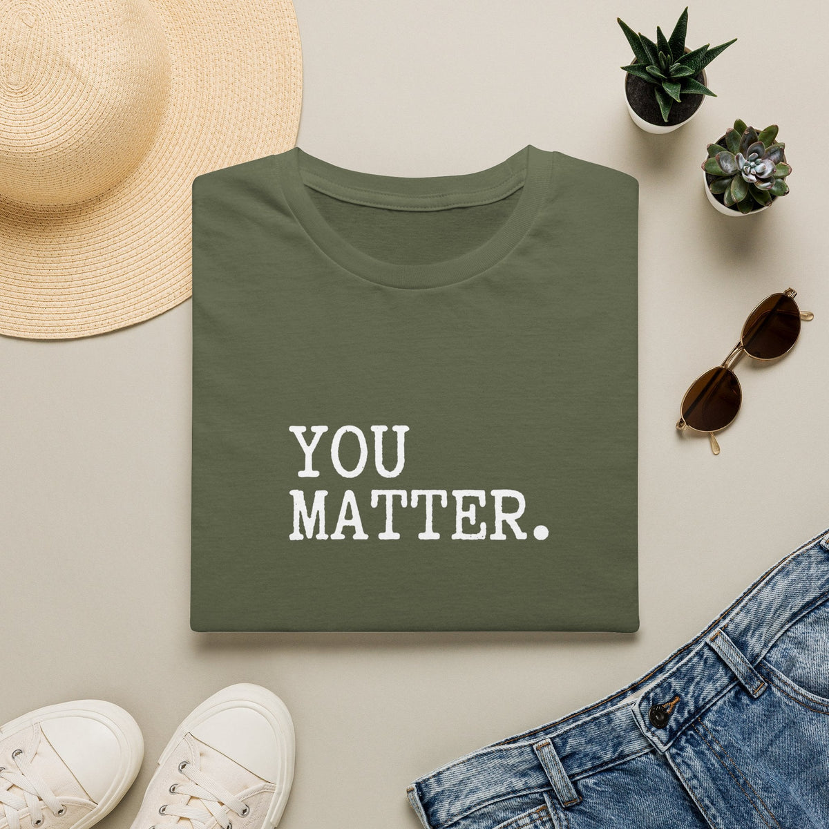 You Matter T-Shirt in Military Green – TalkTees