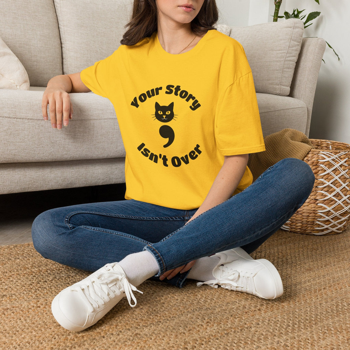 Your Story Isn't Over Semicolon Cat Tee – TalkTees