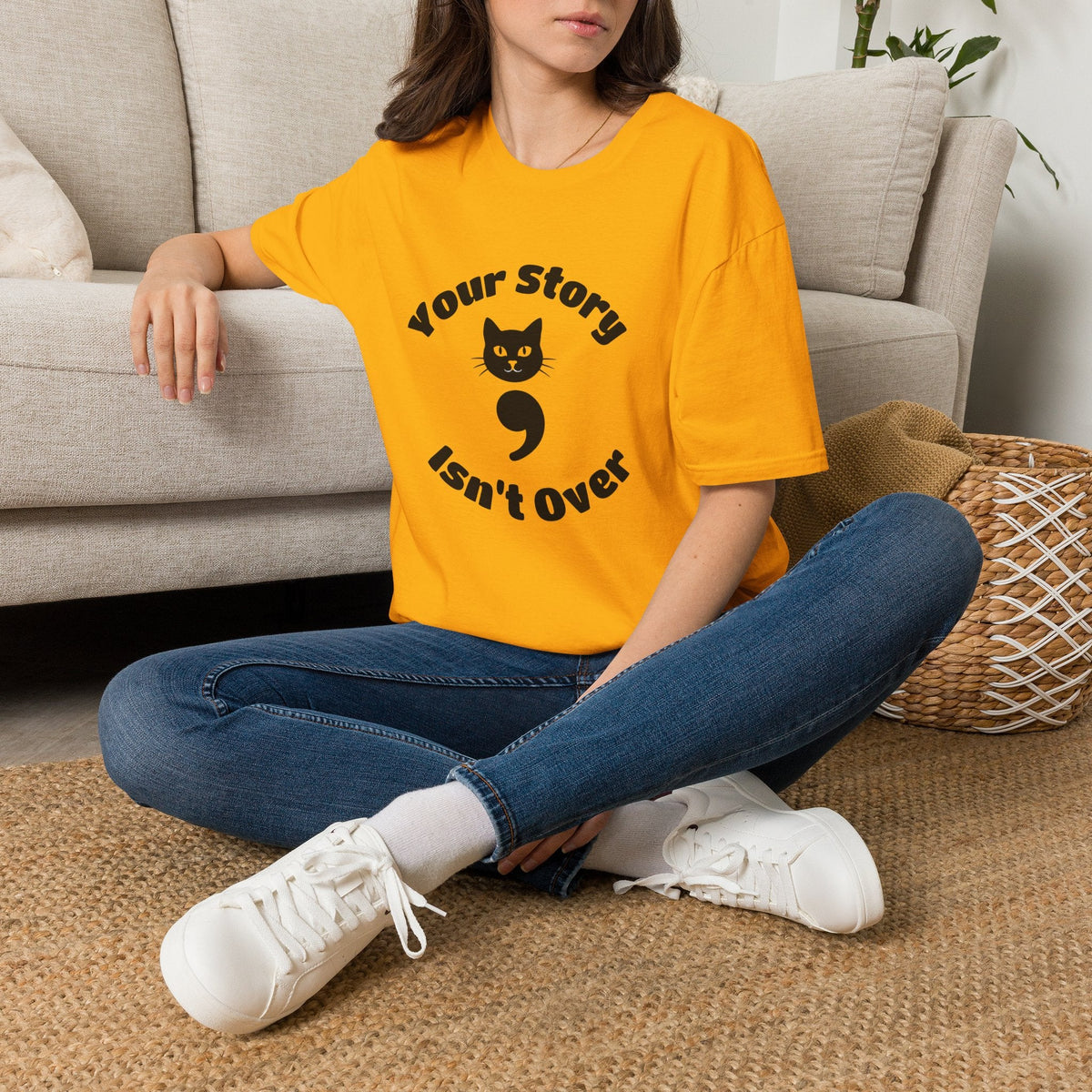 Your Story Isn't Over Semicolon Cat Tee – TalkTees