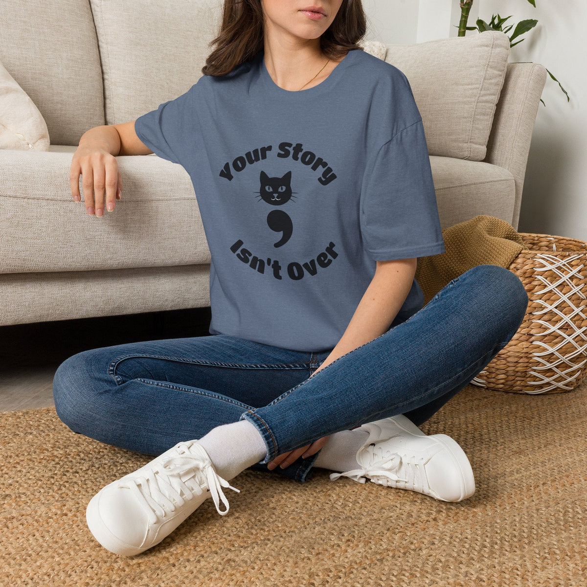 Your Story Isn't Over Semicolon Cat Tee – TalkTees