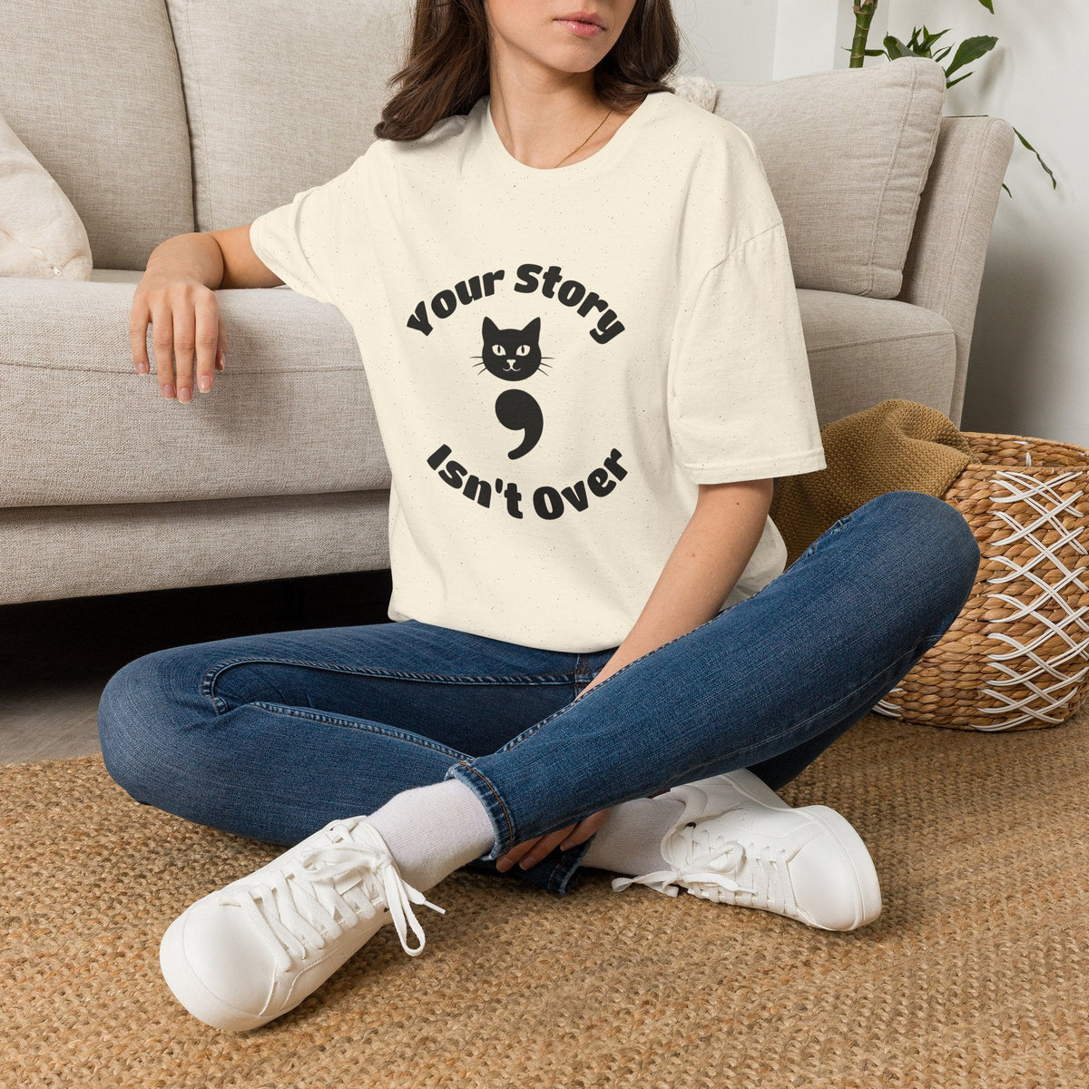 Your Story Isn't Over Semicolon Cat Tee – TalkTees