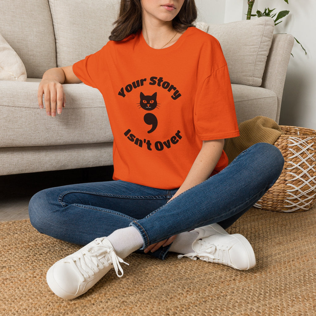 Your Story Isn't Over Semicolon Cat Tee – TalkTees