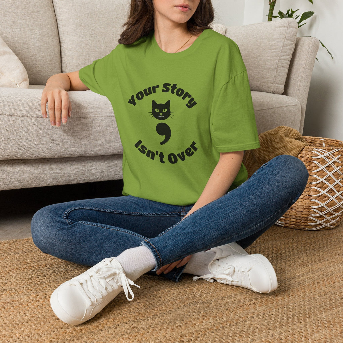Your Story Isn't Over Semicolon Cat Tee – TalkTees