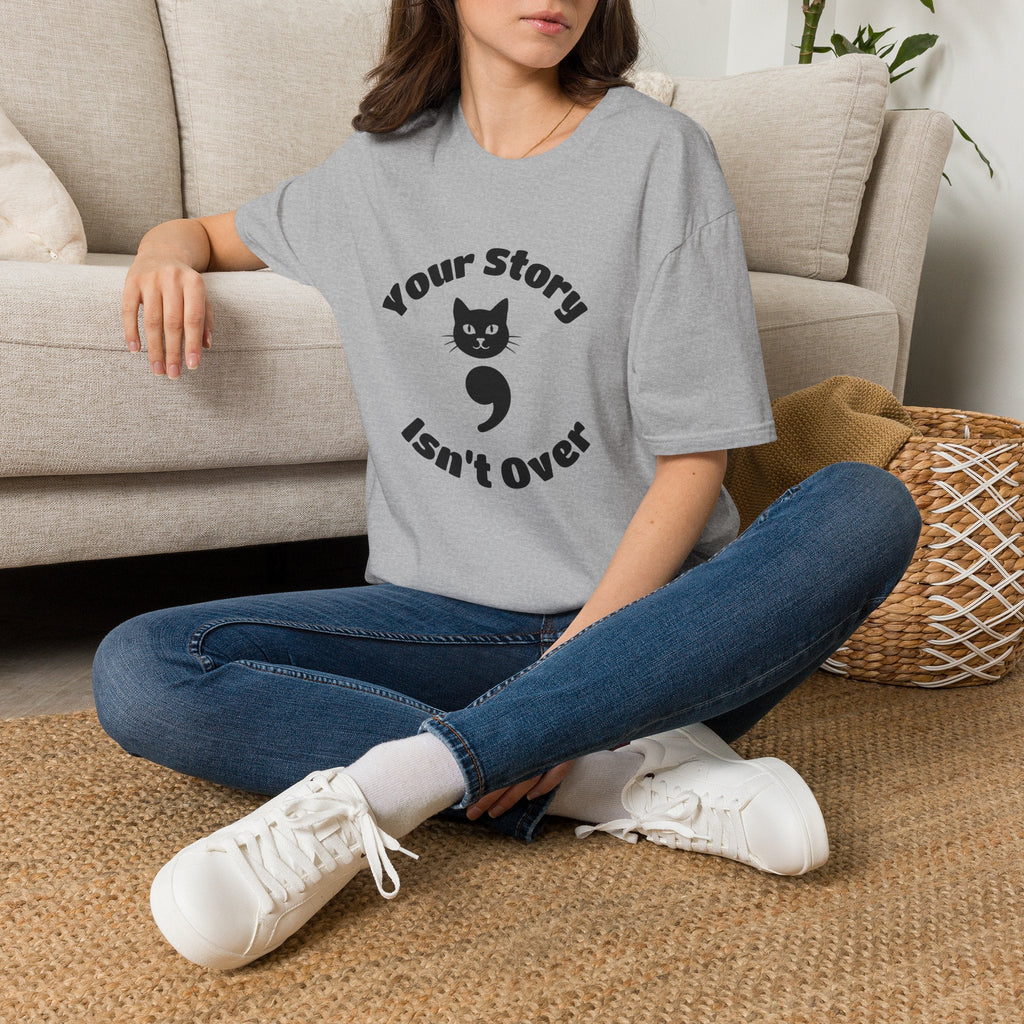 Your Story Isn't Over Semicolon Cat Tee – TalkTees