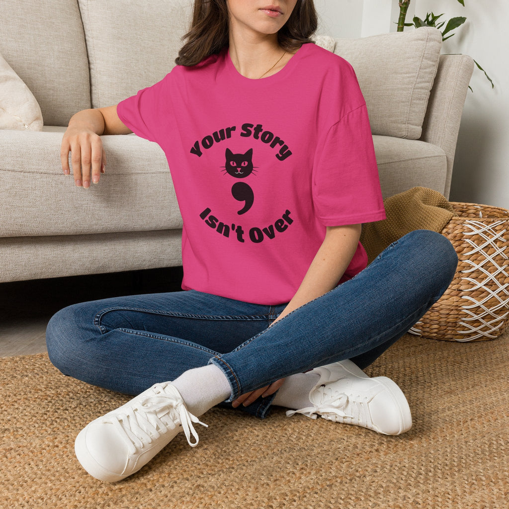 Your Story Isn't Over Semicolon Cat Tee – TalkTees