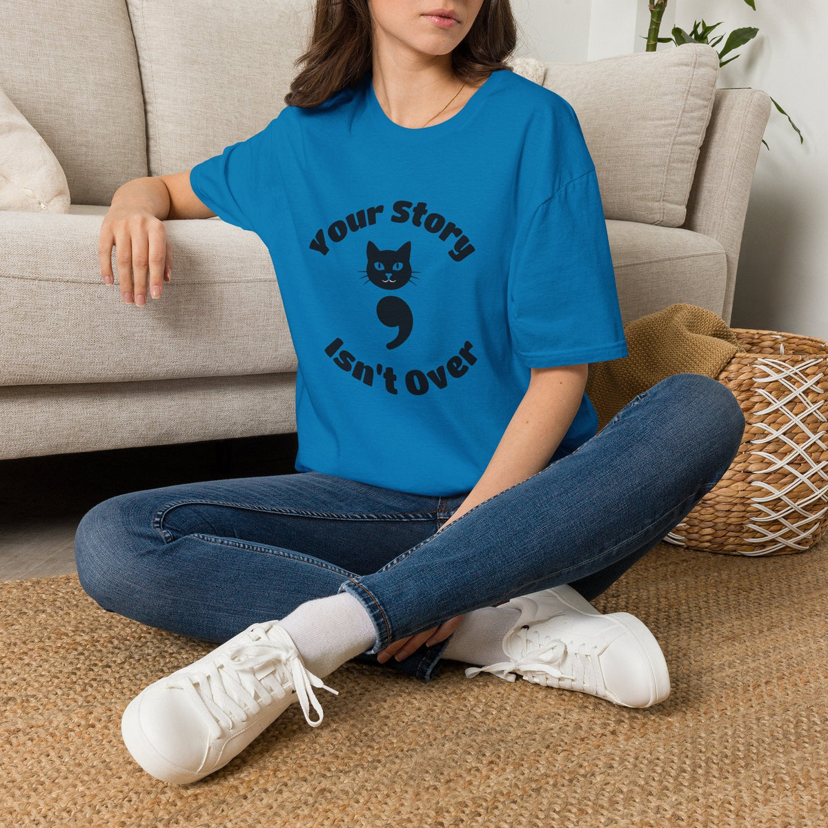 Your Story Isn't Over Semicolon Cat Tee – TalkTees