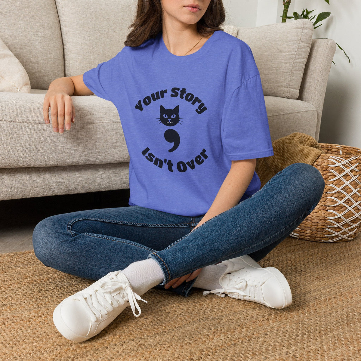 Your Story Isn't Over Semicolon Cat Tee – TalkTees