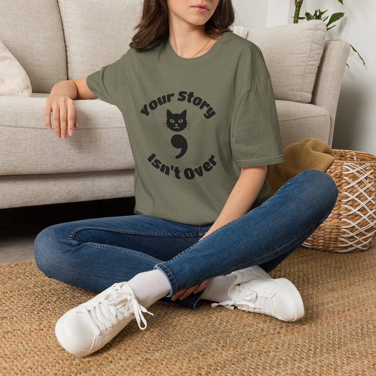 Your Story Isn't Over Semicolon Cat Tee – TalkTees